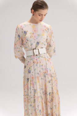 ⁦שמלה מקסי שיפון פרופו⁩ – תמונה ⁦2⁩