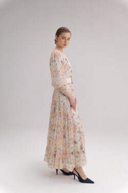 ⁦שמלה מקסי שיפון פרופו⁩ – תמונה ⁦5⁩