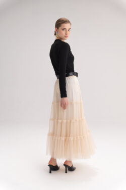 ⁦חצאית מקסי פליסולי⁩ – תמונה ⁦4⁩