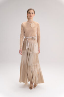 ⁦חצאית קרפ מקסי⁩ – תמונה ⁦2⁩