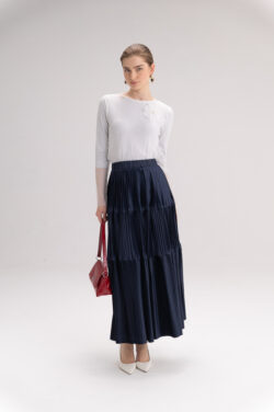 ⁦חצאית קרפ מקסי⁩ – תמונה ⁦5⁩