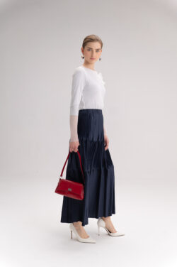 ⁦חצאית קרפ מקסי⁩ – תמונה ⁦7⁩