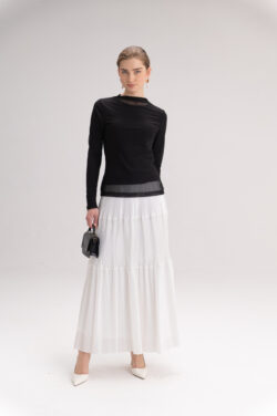 ⁦חצאית קרפ מקסי⁩ – תמונה ⁦12⁩